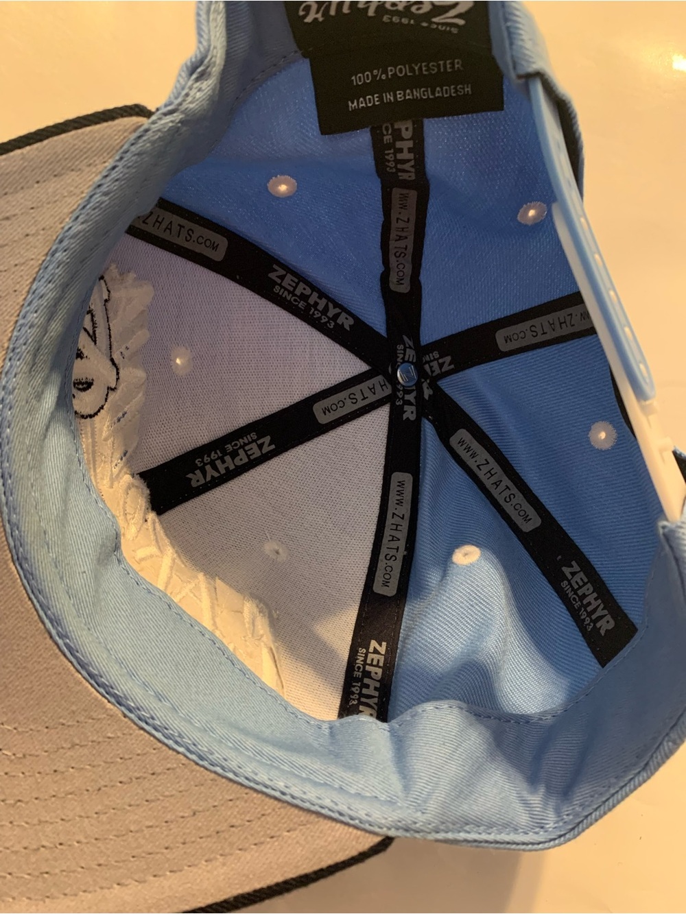 Vintage Style Zephyr UNC Carolina Snapback Hat Blue Black Flat Brim Cap Official - Picture 9 of 9